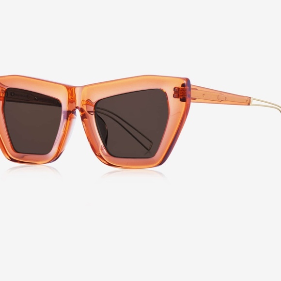 Rejina Pyo Sunglasses Cat Eye Square Thick frame Orange/Gold ๐โจ - Picture 4 of 5